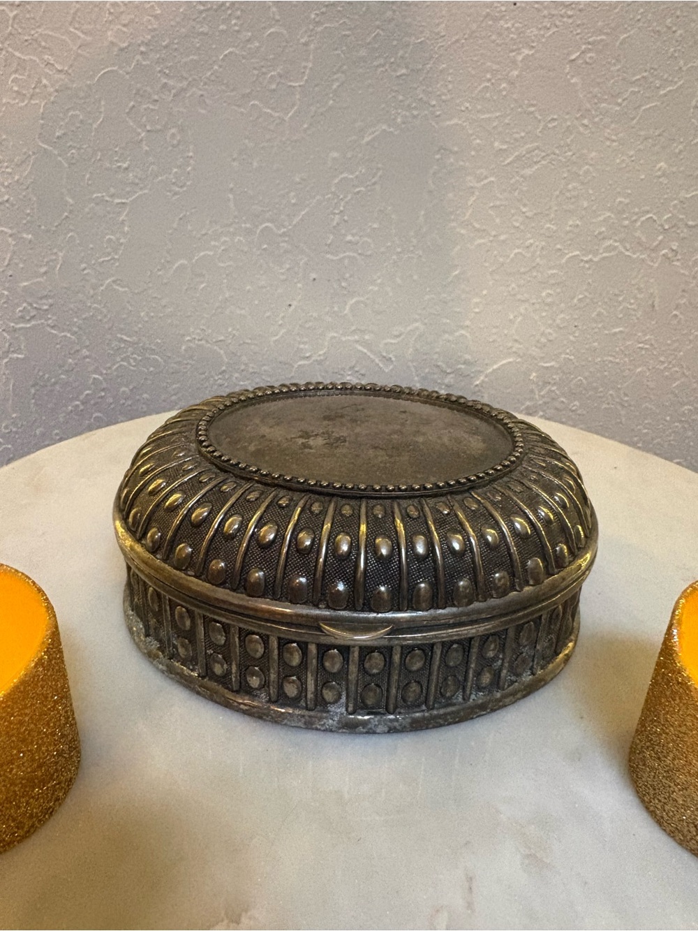 Vintage silver jewelry casket